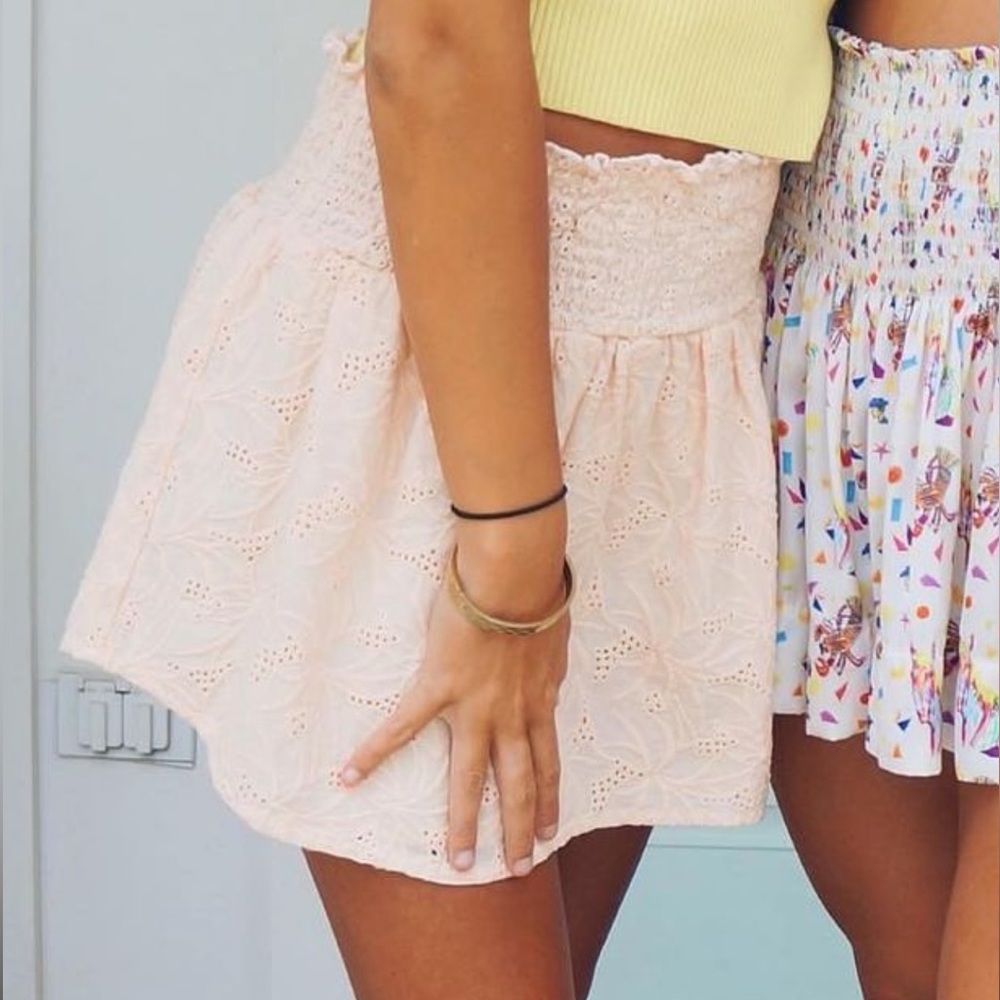 NEW STARKX smocked waist skirt in peach kiss